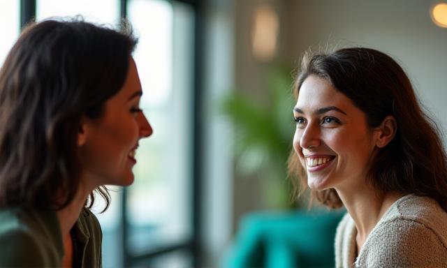 Candid moment in a modern meeting room